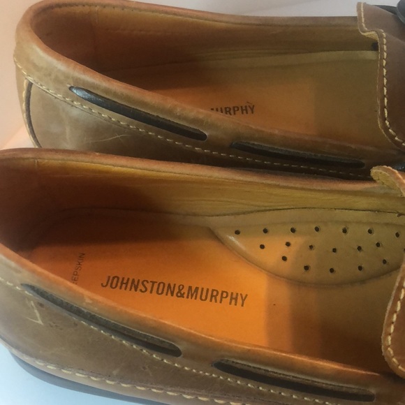 Men’s fall brown comfort Johnson Murphy 12m slip on slide driving loafers - Picture 4 of 12